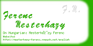 ferenc mesterhazy business card